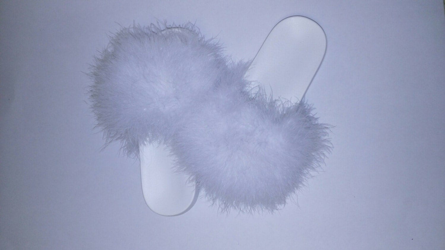 fuzzy slides white