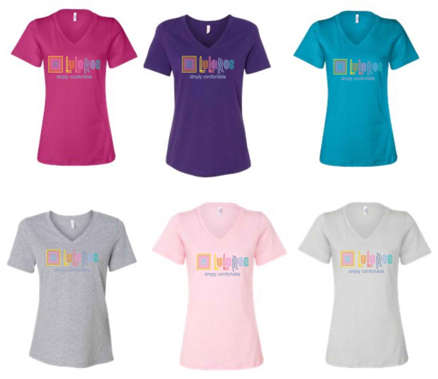 LulaRoe Vneck T Shirt Crew T Shirt Leggings Saying