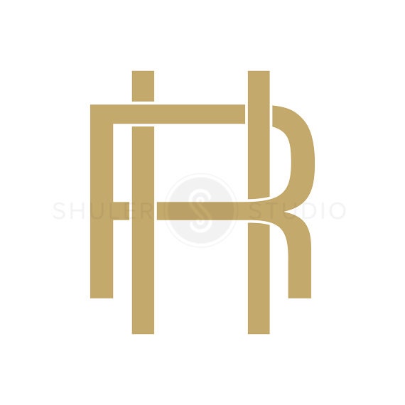 HR Monogram RH Monogram Block Monogram by ShulerStudio on Etsy