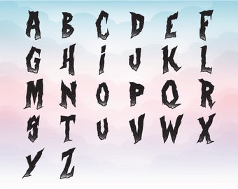 Zombie svg letter, Zombie vector font design, Halloween Alphabet SVG font for Cricut Silhouette, Font for vinyl cutting, Vectorized letters