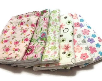 Baby Burp Cloths, Burp Rags, Set of 6, baby accessories, baby bibs, Changing Pad, Baby Gift, baby shower gift, baby girl gift, floral burp