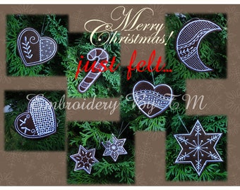felt no lace!!!Christmas decorations (8+1 free christmas ornament)-