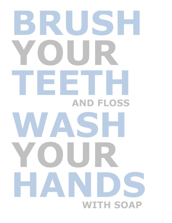 Wash Your Hands Brush Your Teeth by LPhotobyLisa on Etsy