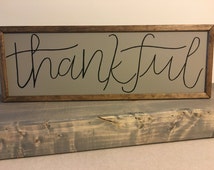 Popular items for thankful wood sign on Etsy