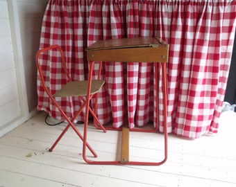 Child's Tri-Ang wooden desk and chair