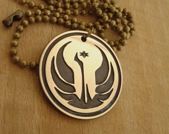 Star Wars Necklace, Star wars jewelry, Old Galactic Republic jewelry necklace, star wars pendant, carving brass