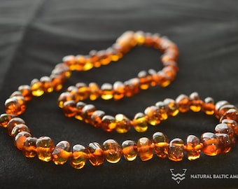 Baltic Amber Necklace For Adults 45cm 50 cm 55 cm 60cm Made of Polished Baroque Beads Knotted jewelry KBS-003