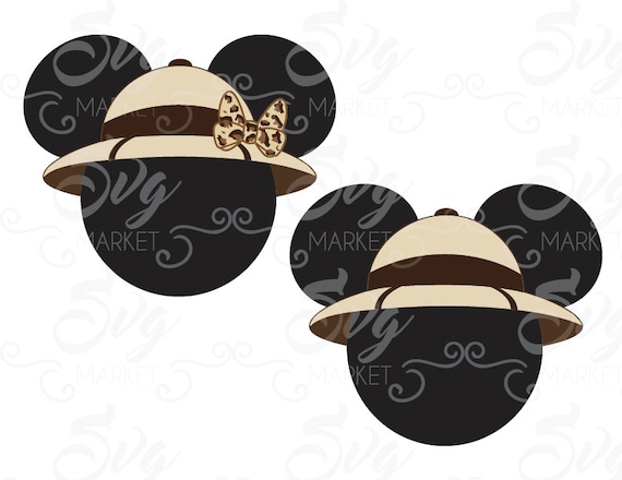 Minnie and Mickey Safari Hat Cuttable Design by SvgMarketFiles