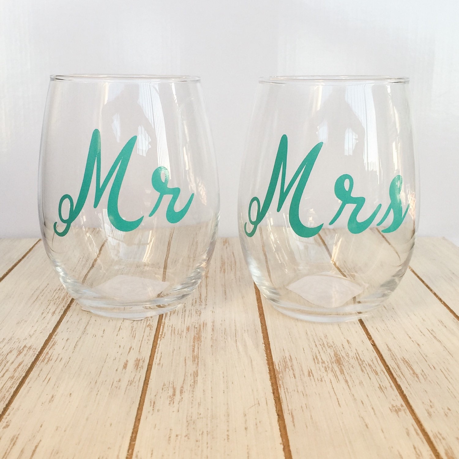 Mr And Mrs Stemless Wine Glasses Couples Wedding T