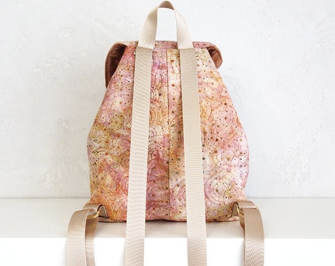 Batik Backpack, Colorful Backpack, Light Backpack, Mini Backpack, Pink Backpack, Backpack with Pockets, Big Storage Backpack, Back to School