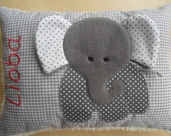 Baby pillow elephant 10 inch x 14 inch 25 x 35 cm name, baby pillows personalized