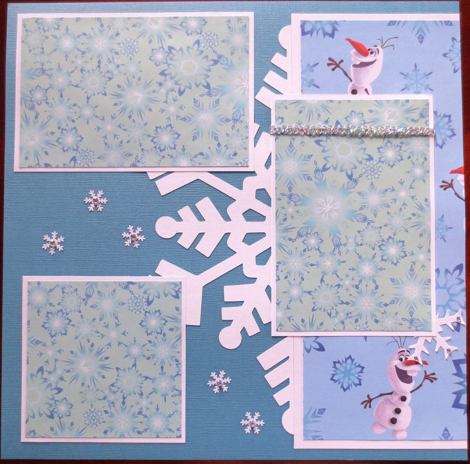 Frozen Olaf Double Page Scrapbook Layout 12X12