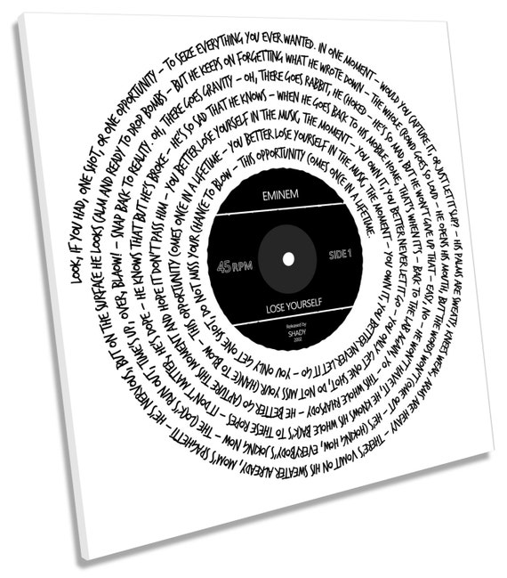 Eminem Lose Yourself Song Lyrics CANVAS WALL ART Square