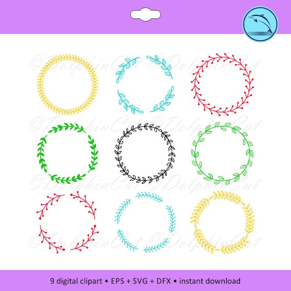 Download Branch Circle Frame silhouette for cutting images svg dxf