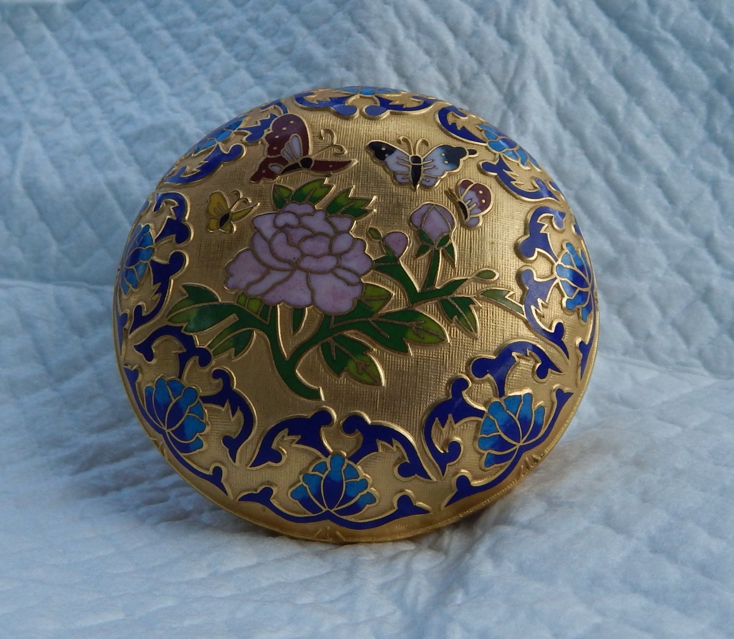 Beautiful Vintage Cloisonne Trinket Box