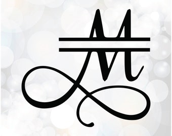 Split Monogram Font Alphabet - Samantha Font Split letters - Digital Cutting File, Svg, Eps, Dxf, Pdf and PNG Format for Cricut