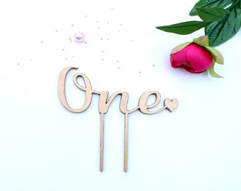 One Cake Topper Gold - Smash Cake Topper - Gold One Cake Topper - First Cake Topper - Gold Cake Topper - Baby Cake Topper - Birthday Topper