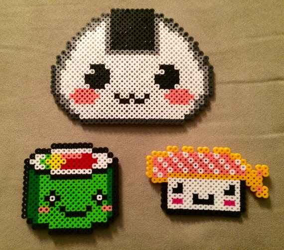 So Kawaii Perler Sushi Magnet Set