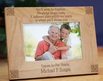 Personalized Memorial Wood Picture Frames - Personalized Never Forgotten Sympathy Photo Frame Gift