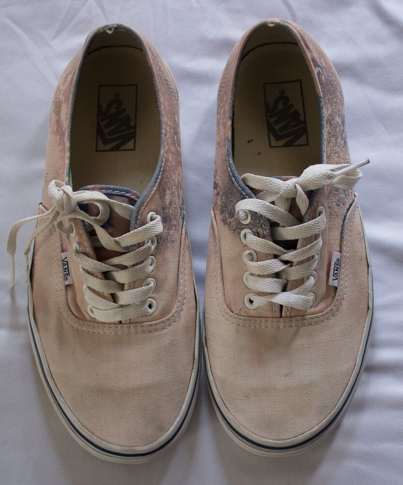 Distressed VANS AUTHENTICS bleached wavy trippy one of a kind