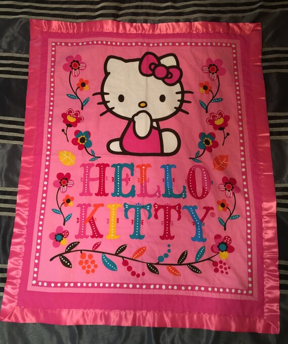 Hello Kitty Blanket by StitchCraftByTori on Etsy