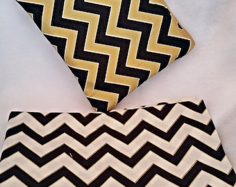 Chevron purse, Gold and black Chevron bag, Gold Chevron clutch-available in many colors