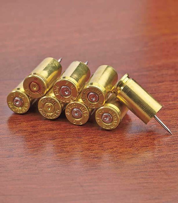 Real bullet brass push pins from spent cases pack of 20 Free