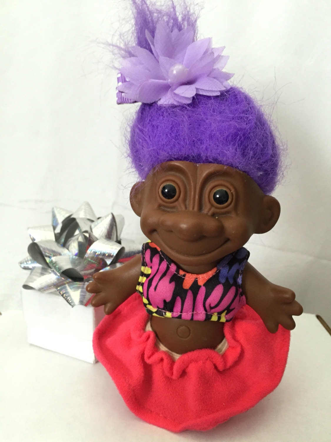 Rare Vintage AfroAmerican Russ Troll Doll