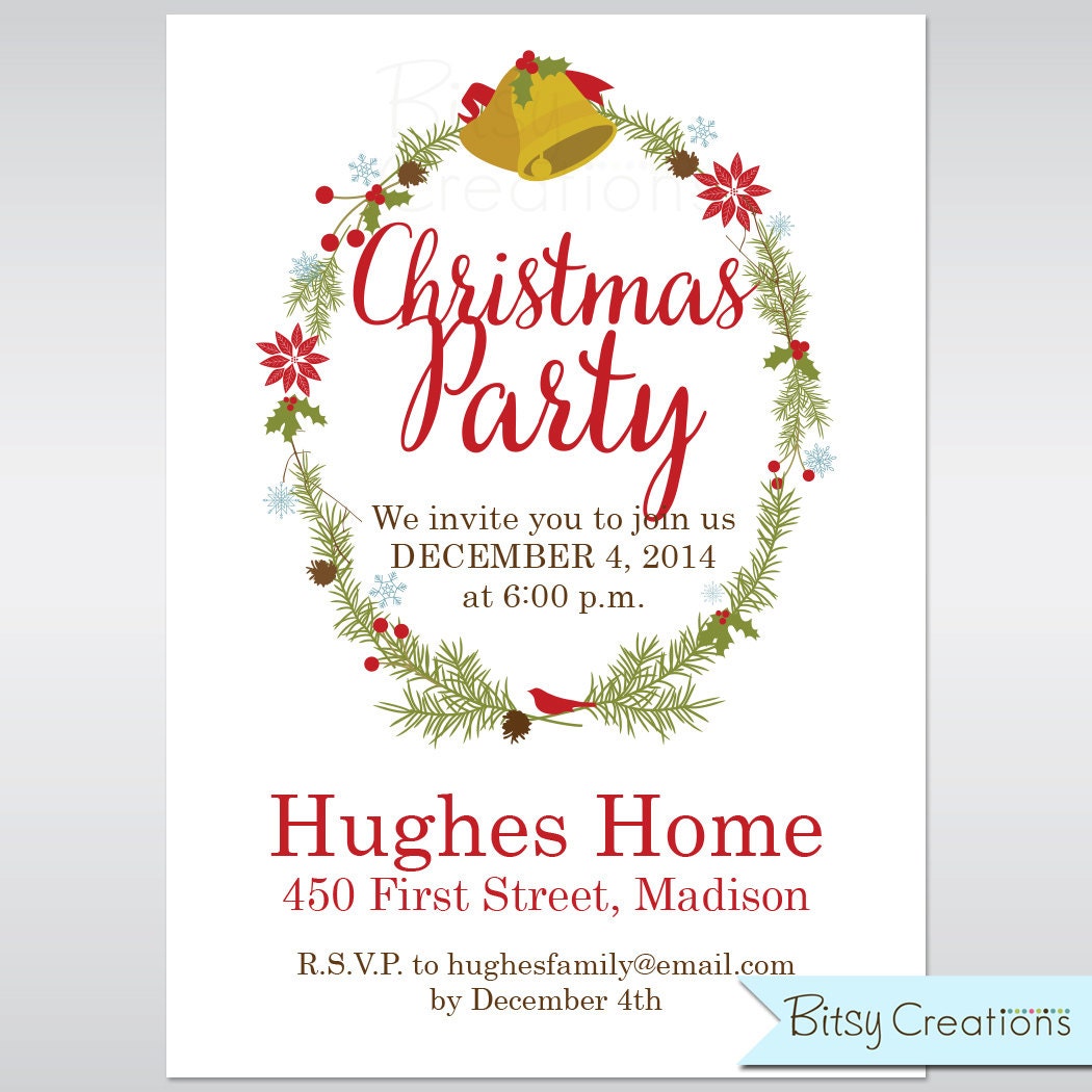 Christmas Party PRINTABLE Invitation Digital Printable