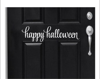 Happy Halloween door decal, window decal, wall art, mirror decal