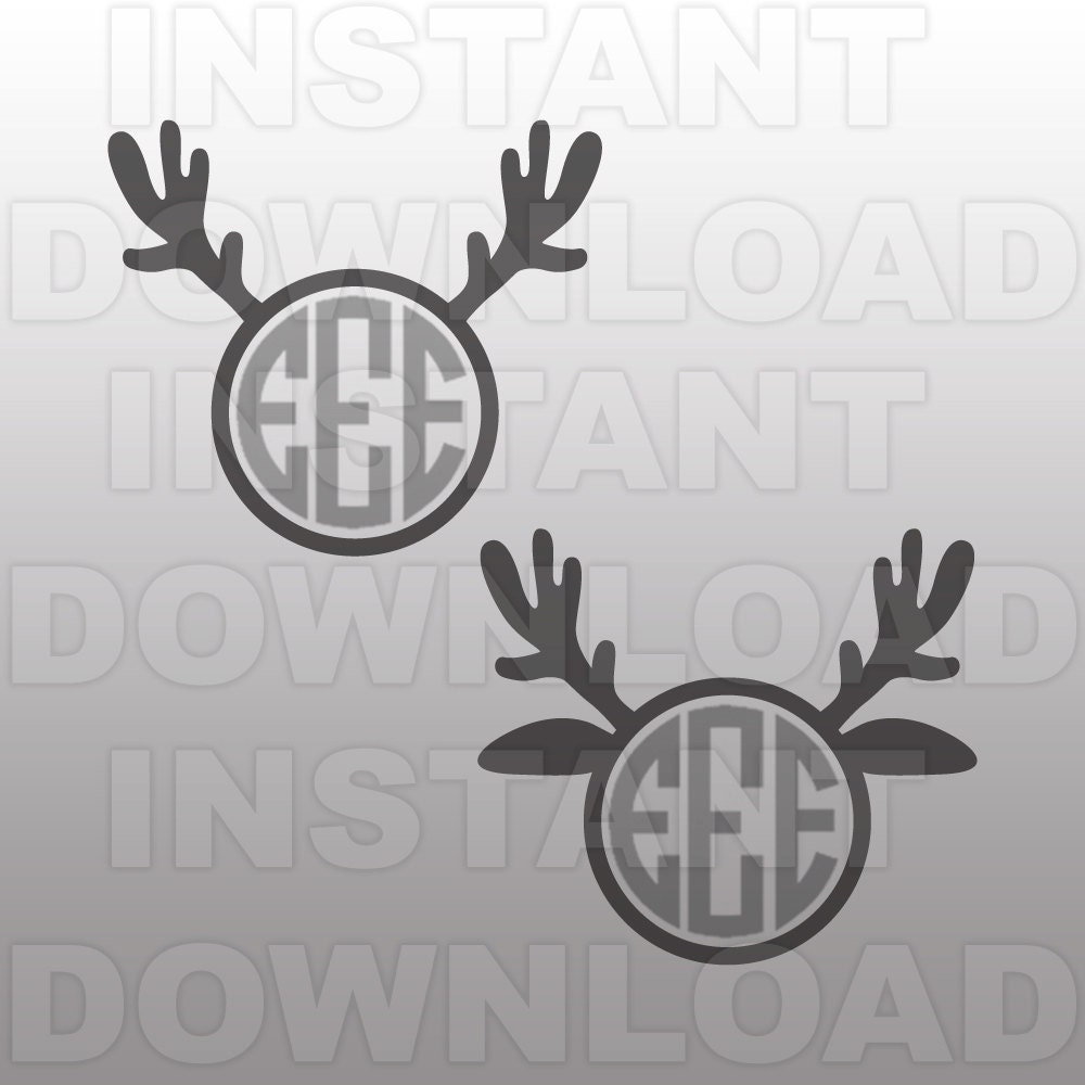 Download Reindeer Monogram SVG File-Christmas SVG File-Antler by sammo