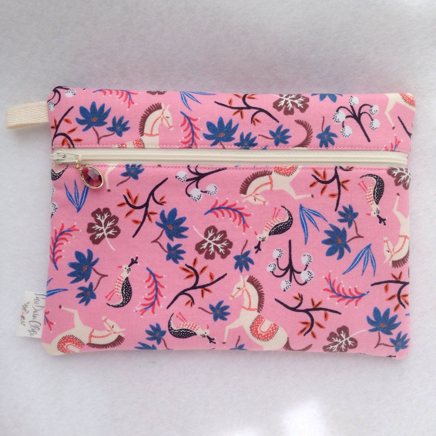 Rectangle Pouch Pencil Case // Carousel in Pink by Rifle Paper