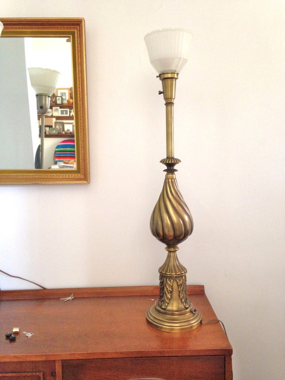 Mid Century Rembrandt Torchiere Table Lamp Brass Torch Lamp 0920