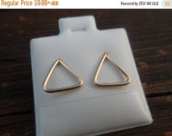 Items similar to Gold stud earrings, Triangle studs, Gold geometric