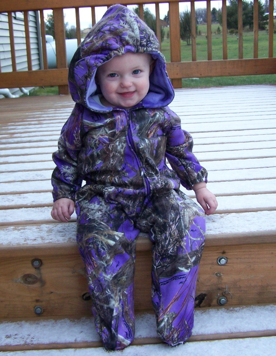True Timber Camouflage Purple Romper Onsie Jump Suit