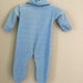 Vintage Soft Blue Bunny Rabbit Baby Footed Pajamas Sleeper 0-3 months