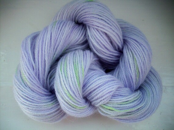 Sock yarn hand painted luxury pure alpaca 100g Wisteria purple green