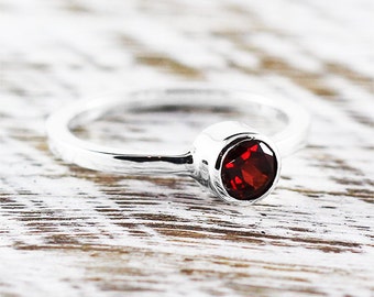 Red Garnet Ring 925 Sterling Silver Engagement Rings Personalized Gemstone