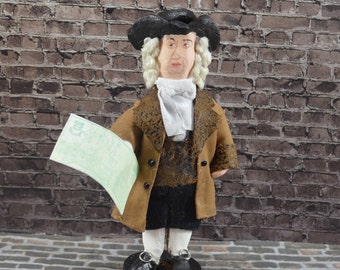 William Penn Colonial Doll Pennsylvania History Unique Miniature American Founder