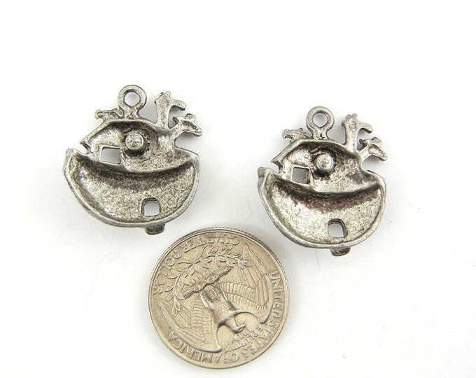 Set of 2 Ark Charms Silver-tone Pewter