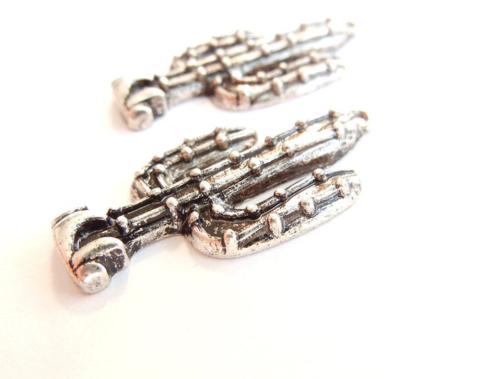 Pair of Cactus Sorrel Charms Antique Silver-tone