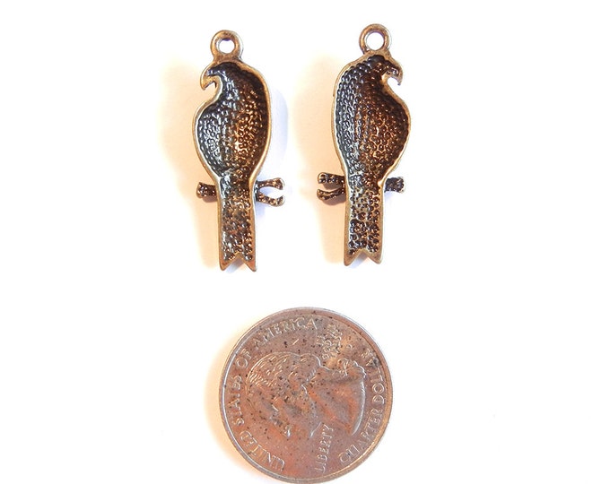 Burnished Gold-tone Parrot Charms