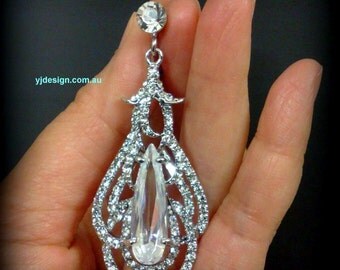 Champagne Baby Bee Chandelier Earrings - Clip