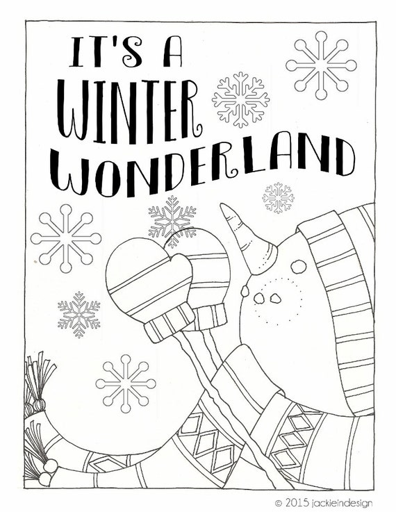 Items similar to Winter Wonderland Coloring Page PDF Instant