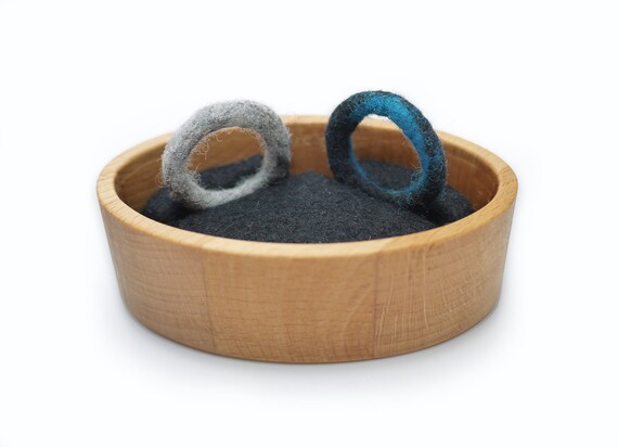 Wooden Ring Box, Oval Double Ring Wedding Box