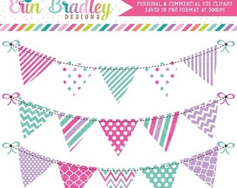 60% OFF SALE Clipart Banners Bunting by ErinBradleyDesigns on Etsy