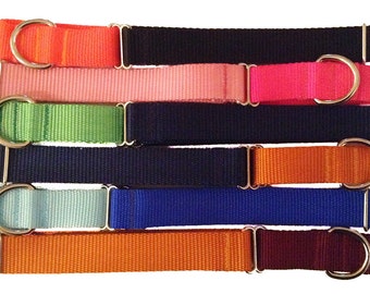 1" Solid Nylon Martingale Collar - Pick Your Color