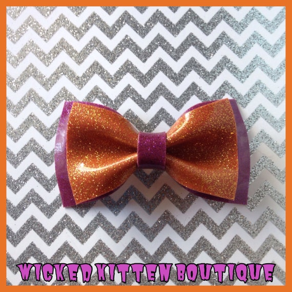Rockabilly Hair Bow Glitter Vinyl Hair Bow Rockabilly Bow