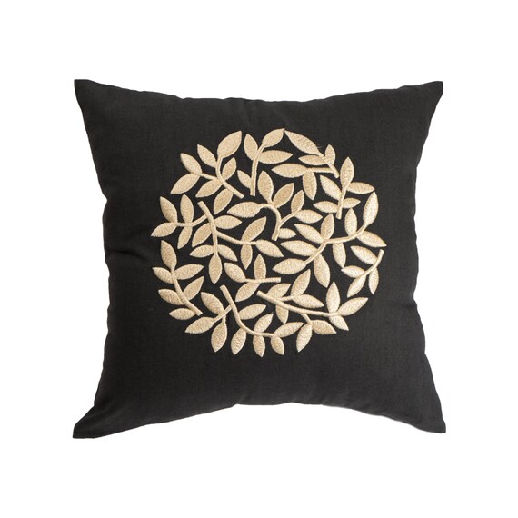 Black Beige Pillow Cover Modern Contemporary Pillow Black