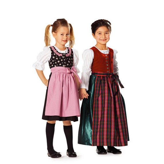 BURDA COSTUME PATTERN / Girls German Dirndl Dress Outfit